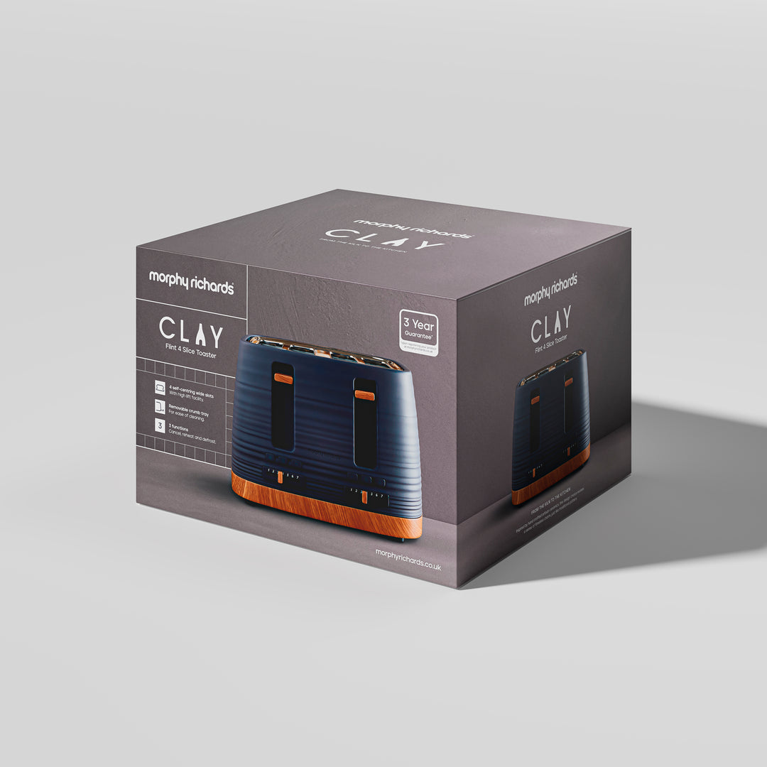 Clay 4-Slice Grey Toaster - Flint