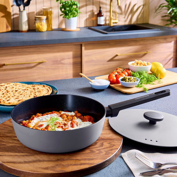 24cm Forged Aluminium Saute Pan - Grey