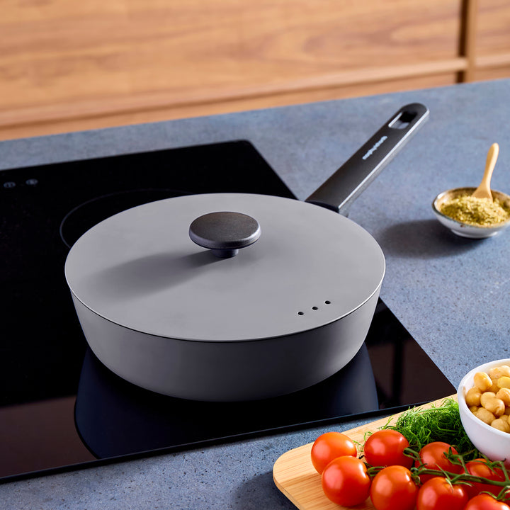 24cm Forged Aluminium Saute Pan - Grey