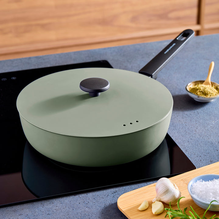28cm Forged Aluminium Saute Pan - Green