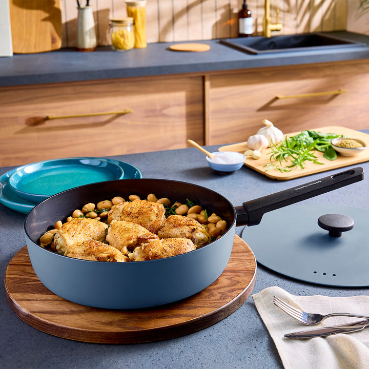 28cm Forged Aluminium Saute Pan - Blue