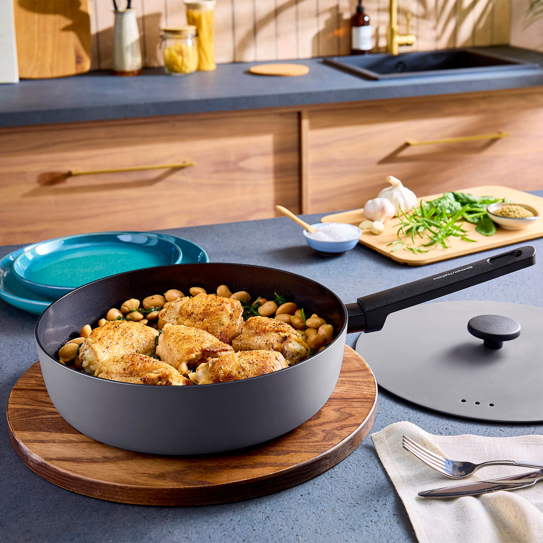 28cm Forged Aluminium Saute Pan - Grey