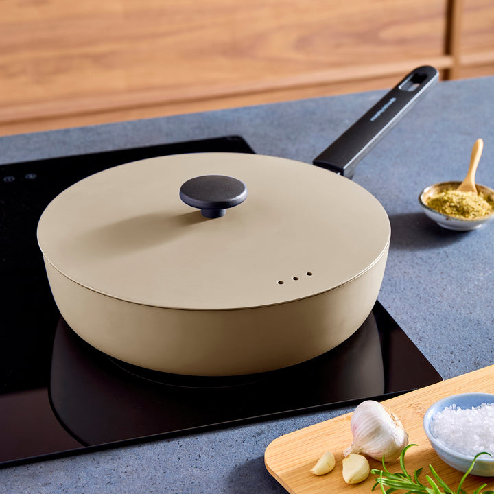 28cm Forged Aluminium Saute Pan - Cream