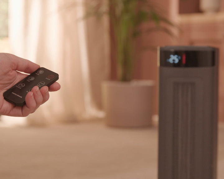 HeatFlux 2kw Digital Ceramic Tower Fan Heater with Remote Control - Grey