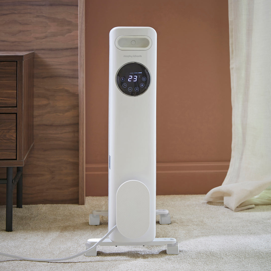 HeatFlux 2kw Digital Oil Filled Radiator with Remote Control - White