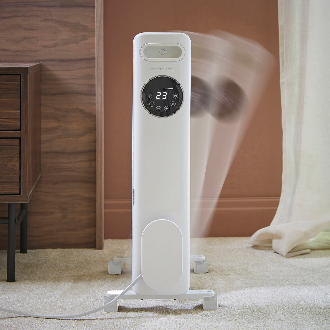 HeatFlux 2kw Digital Oil Filled Radiator with Remote Control - White