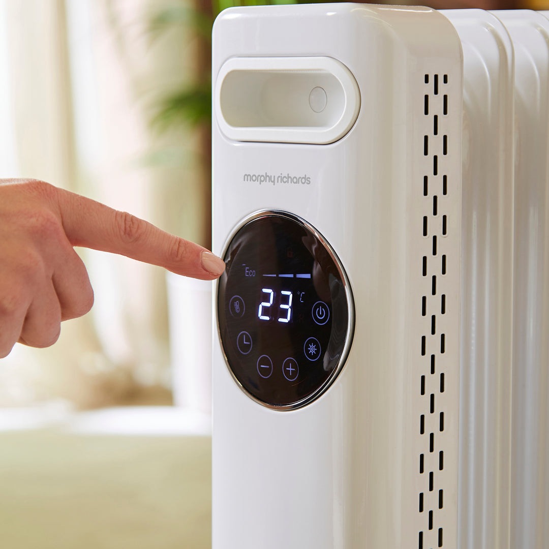 HeatFlux 2kw Digital Oil Filled Radiator with Remote Control - White