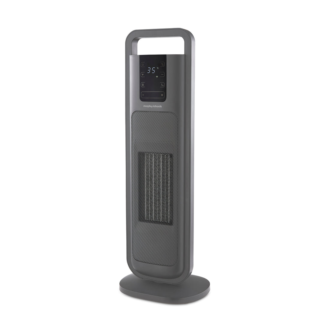 HeatFlux Ultra Thin 2kw Ceramic Tower Fan Heater with Remote Control - Grey