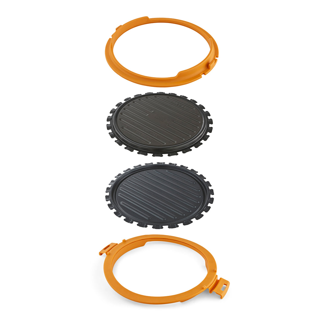 microwave round grill in orange 