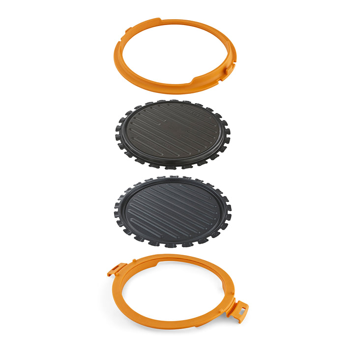 microwave round grill in orange 
