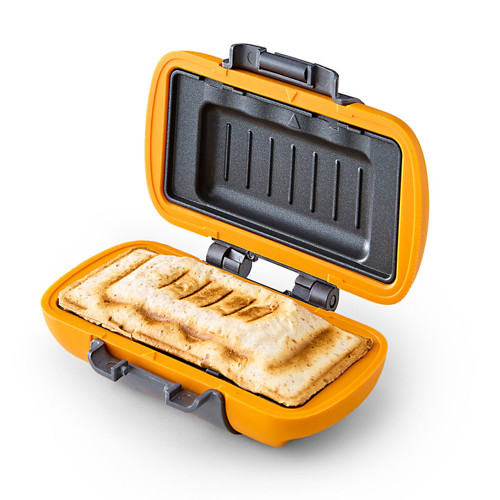open wrap maker with ham and cheese wrap inside 