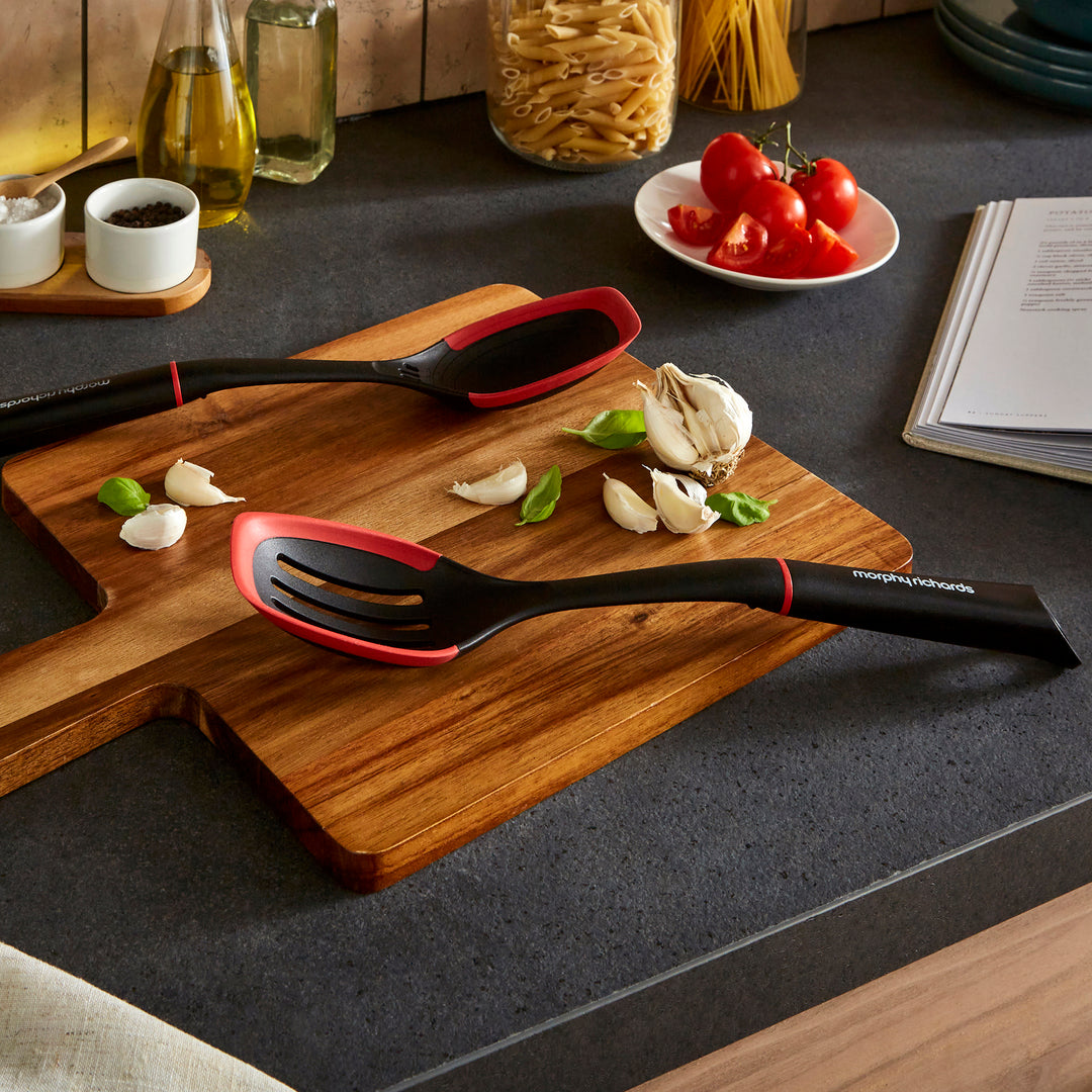 Solid Spoon and Slotted Spoon Set