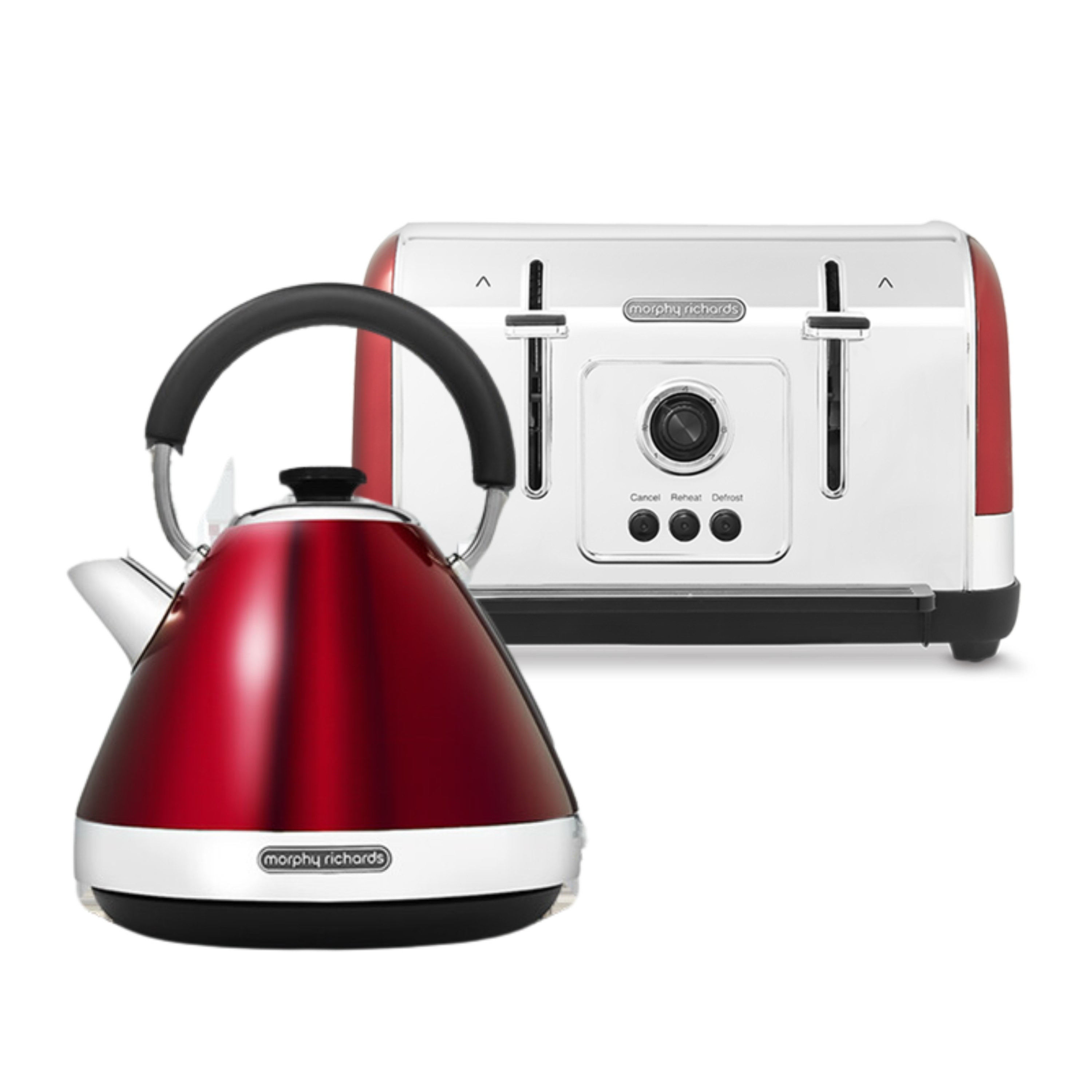 Morphy richards red kettle and toaster hot sale