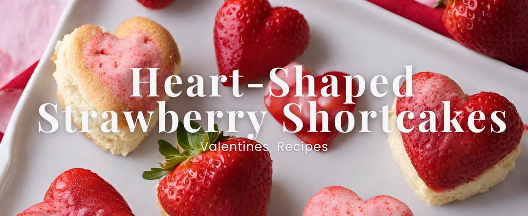 Valentine's Day Heart-Shaped Strawberry Shortcakes