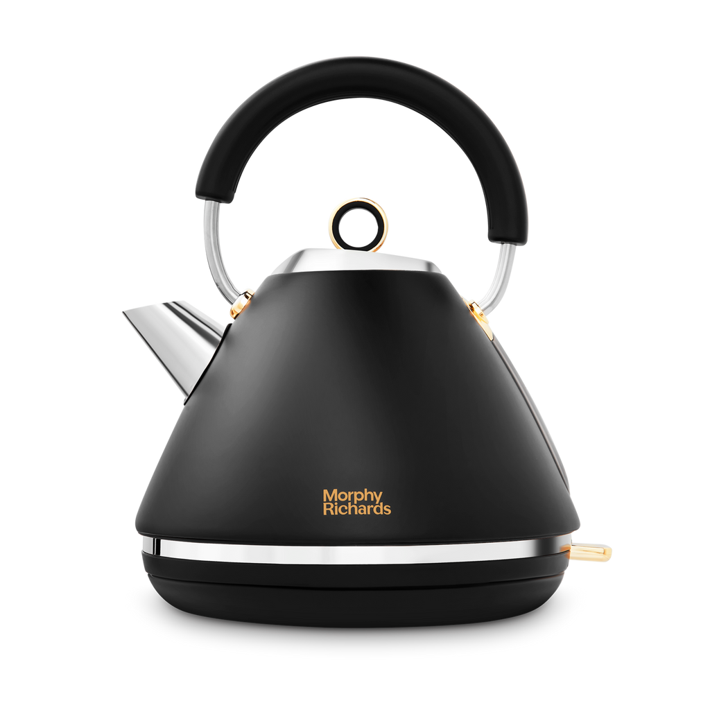 Accents Gold Pyramid Kettle - Black
