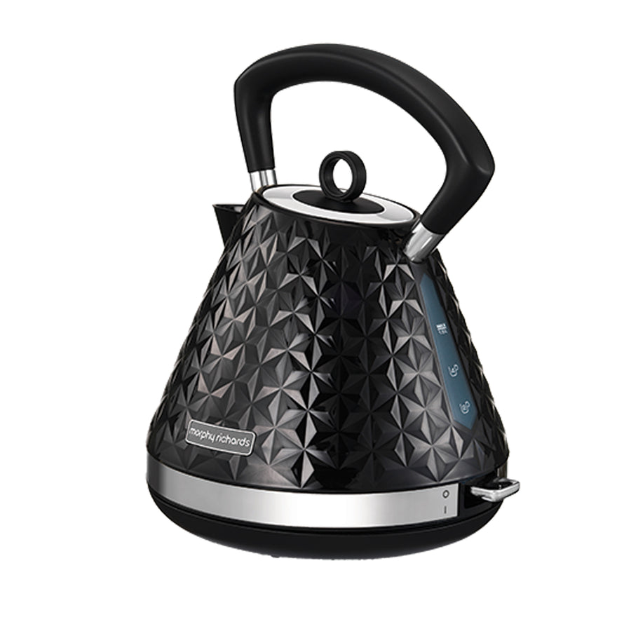 Black Vector 1.5L Pyramid Kettle by Morphy Richards UK