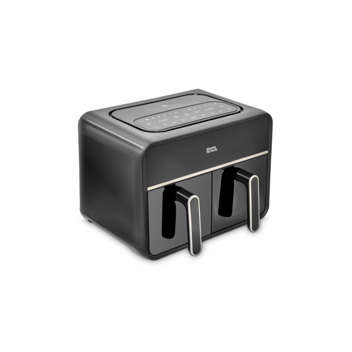 Motive Black Steel Kettle, Toaster & Digital Dual Basket 7.2 Litre Air fryer Set
