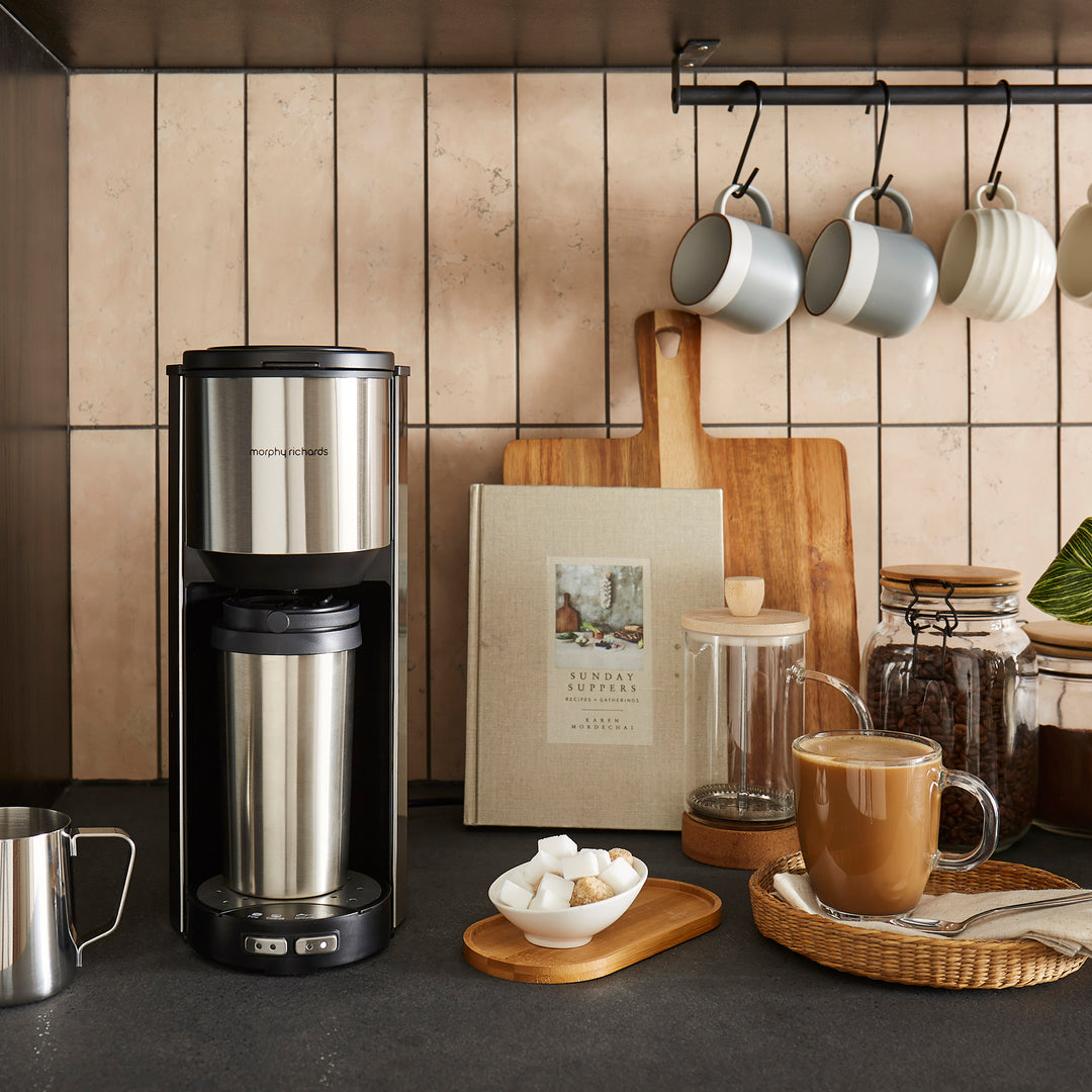 Tazza Pour & Go Single Cup Coffee Machine with Grinder