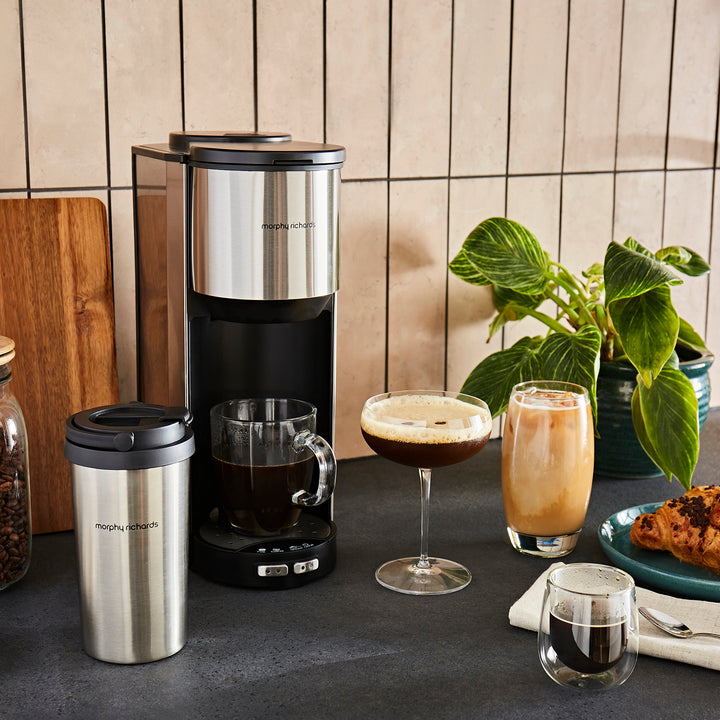 Tazza Pour & Go Single Cup Coffee Machine with Grinder