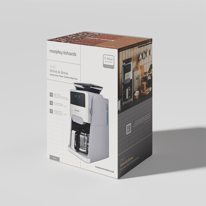Zino Grind & Brew Automatic Filter Coffee Machine - Stone