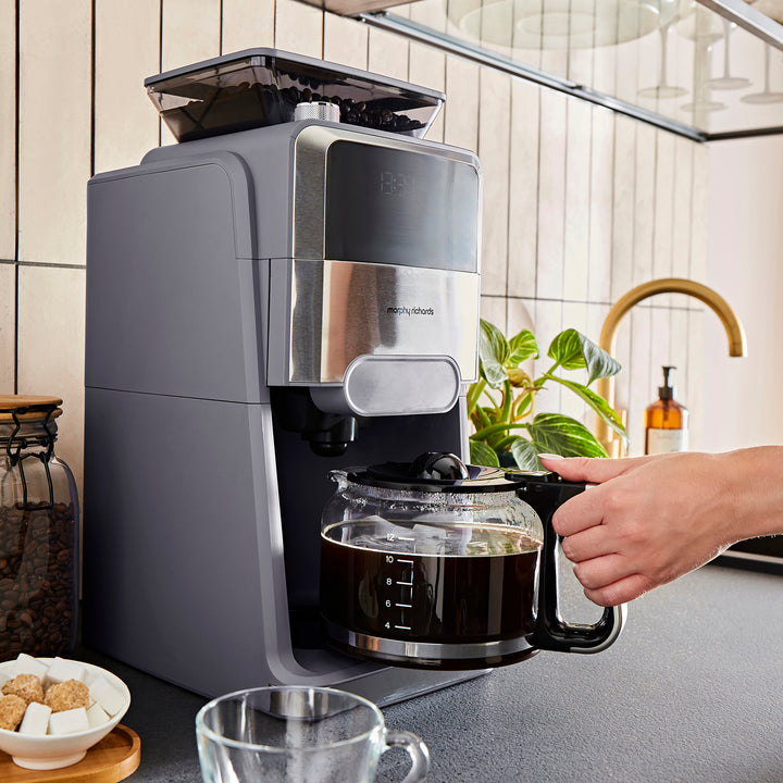 Zino Grind & Brew Automatic Filter Coffee Machine - Stone
