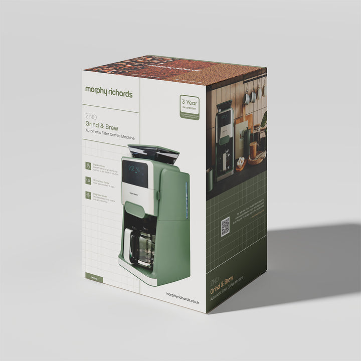 Zino Grind & Brew Automatic Filter Coffee Machine - Olivine