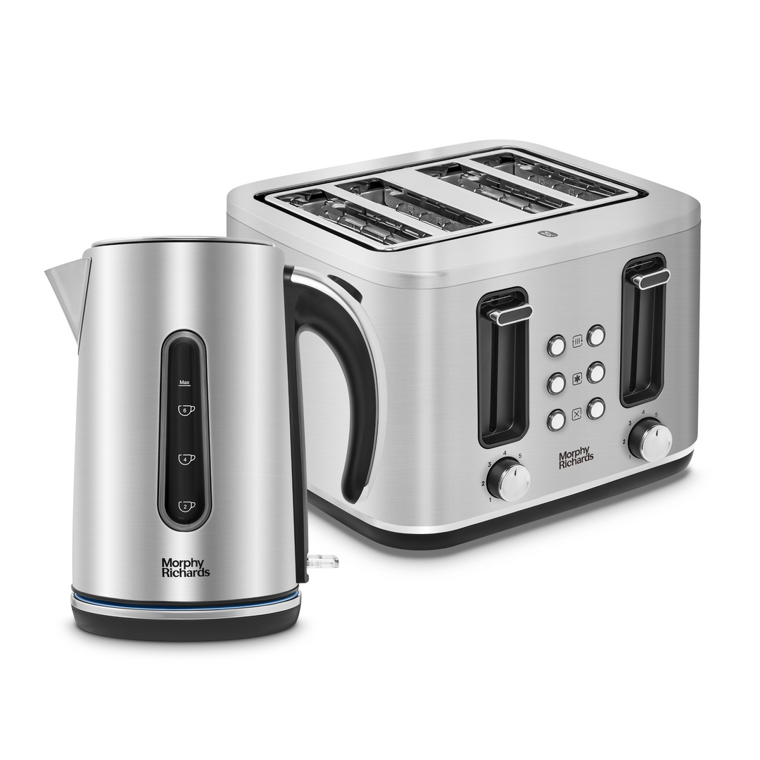 Motive Brushed Steel Kettle and Toaster Set Morphy RichardsUK