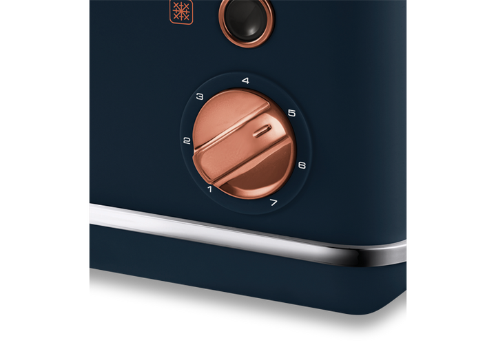 Accents Rose Gold 4-Slice Toaster Blue