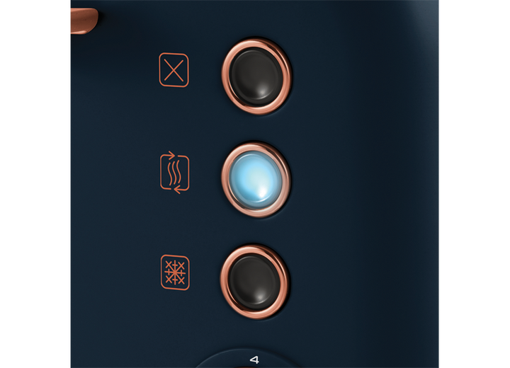 Accents Rose Gold 4-Slice Toaster Blue