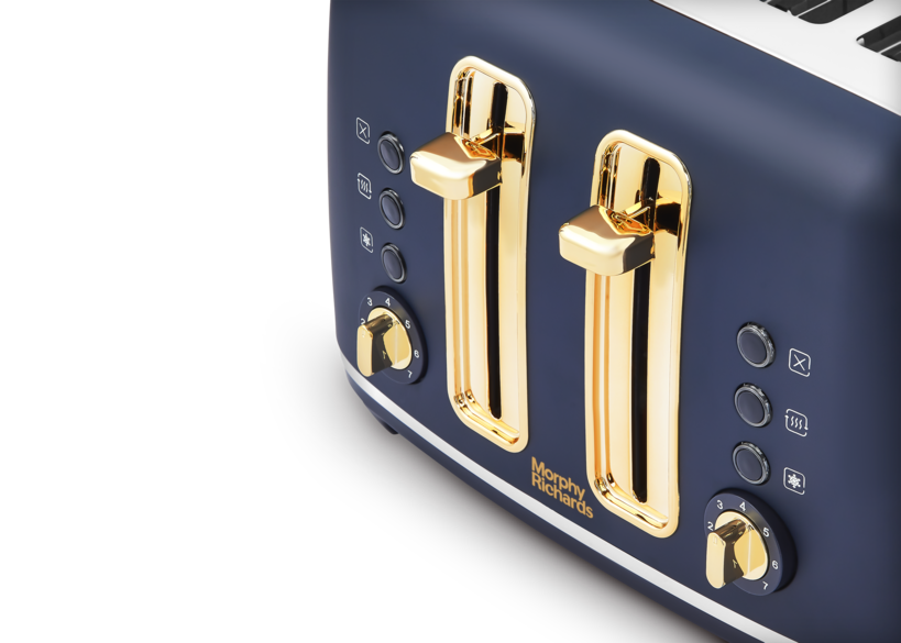 Accents Gold 4-Slice Toaster Navy