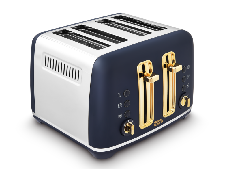 Accents Gold 4-Slice Toaster Navy