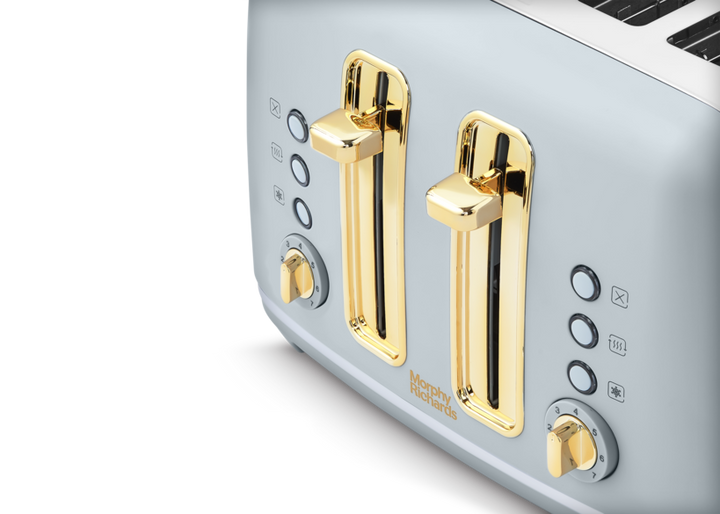 Accents Gold 4-Slice Toaster Ocean Grey