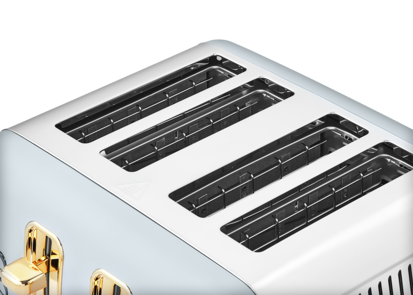 Accents Gold 4-Slice Toaster Ocean Grey