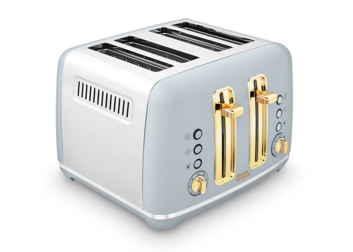 Accents Gold 4-Slice Toaster Ocean Grey