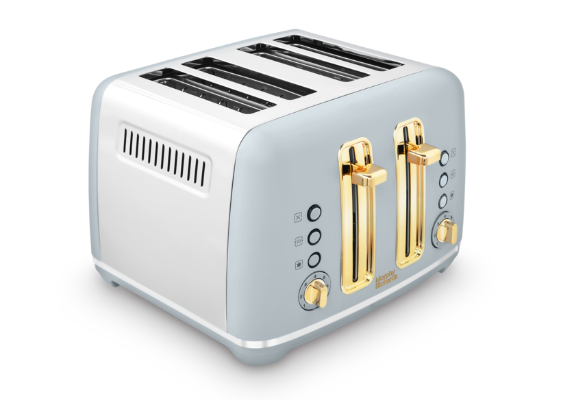 Accents Gold 4 Slice Toaster Ocean Grey