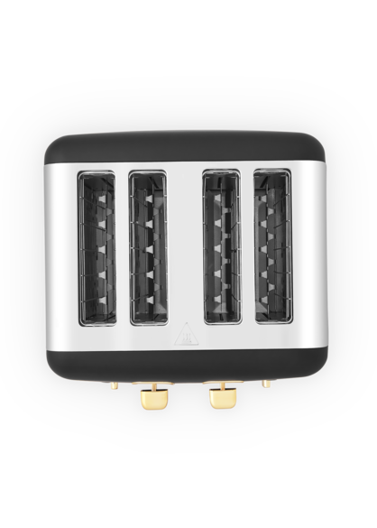 Accents Gold 4-Slice Toaster Black