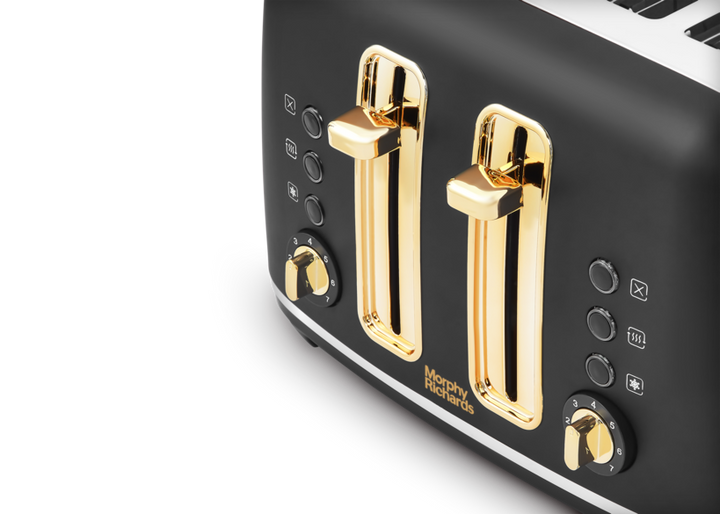 Accents Gold 4-Slice Toaster Black