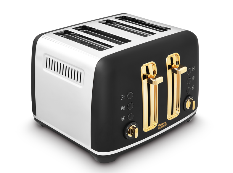 Accents Gold 4-Slice Toaster Black