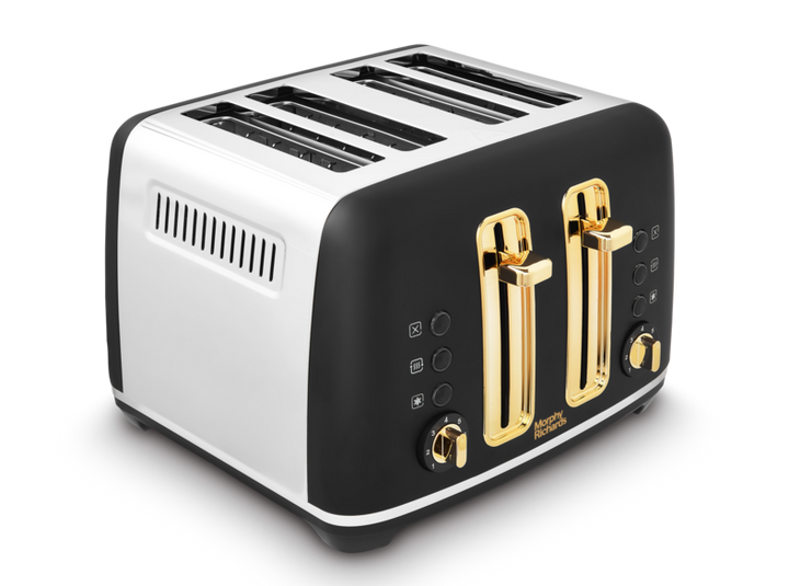 Accents Gold 4-Slice Toaster Black