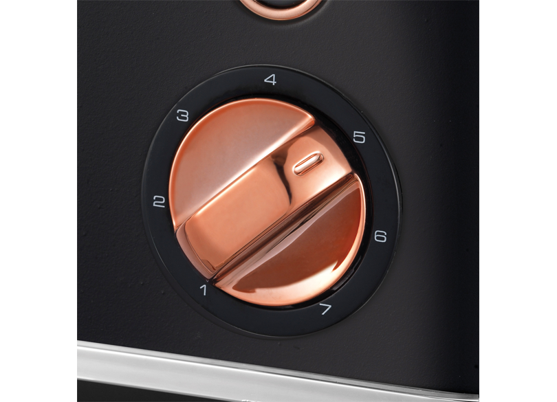 Accents Rose Gold 4-Slice Toaster Black
