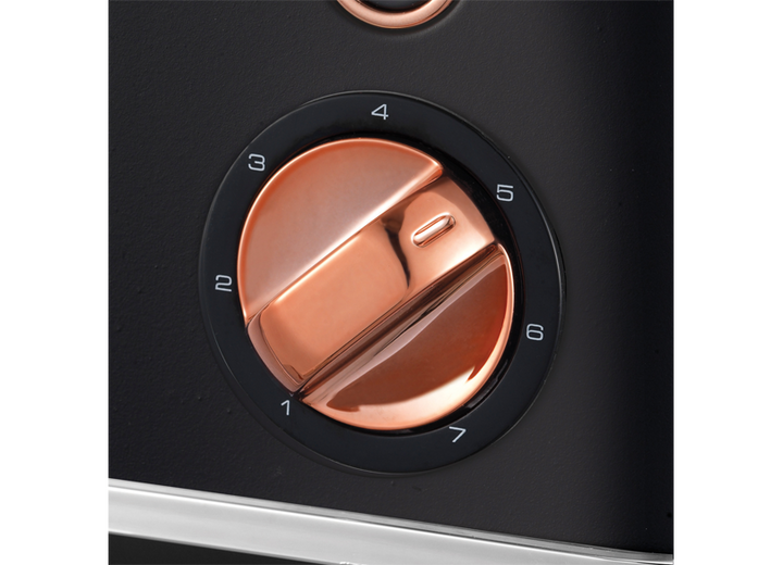 Accents Rose Gold 4-Slice Toaster Black