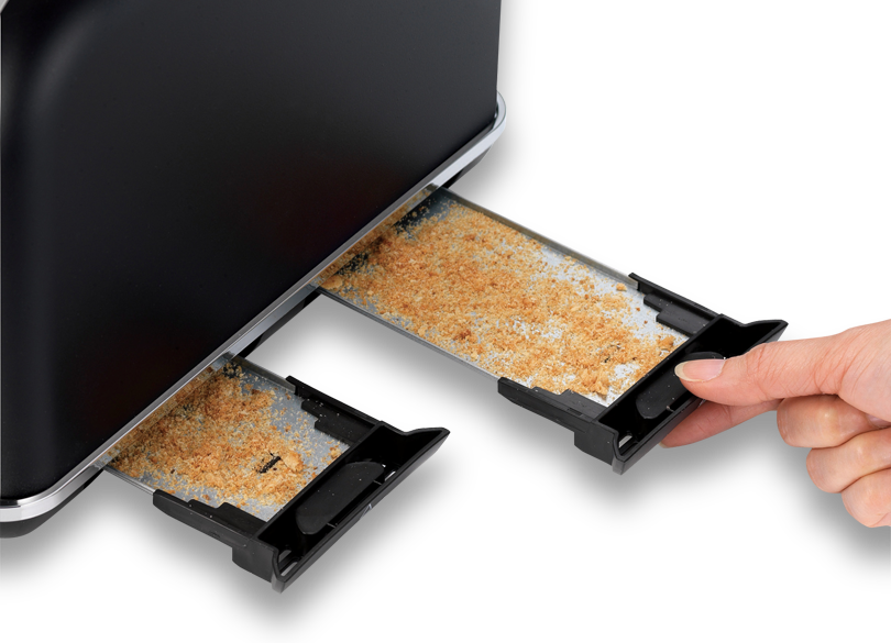 Accents Rose Gold 4-Slice Toaster Black