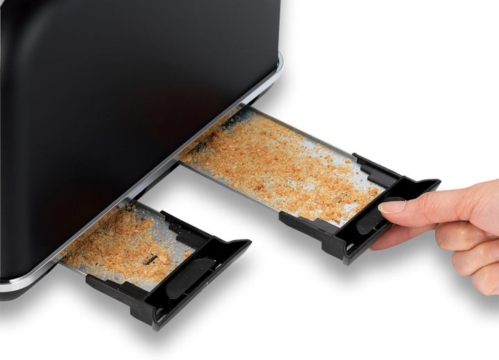 Accents Rose Gold 4-Slice Toaster Black