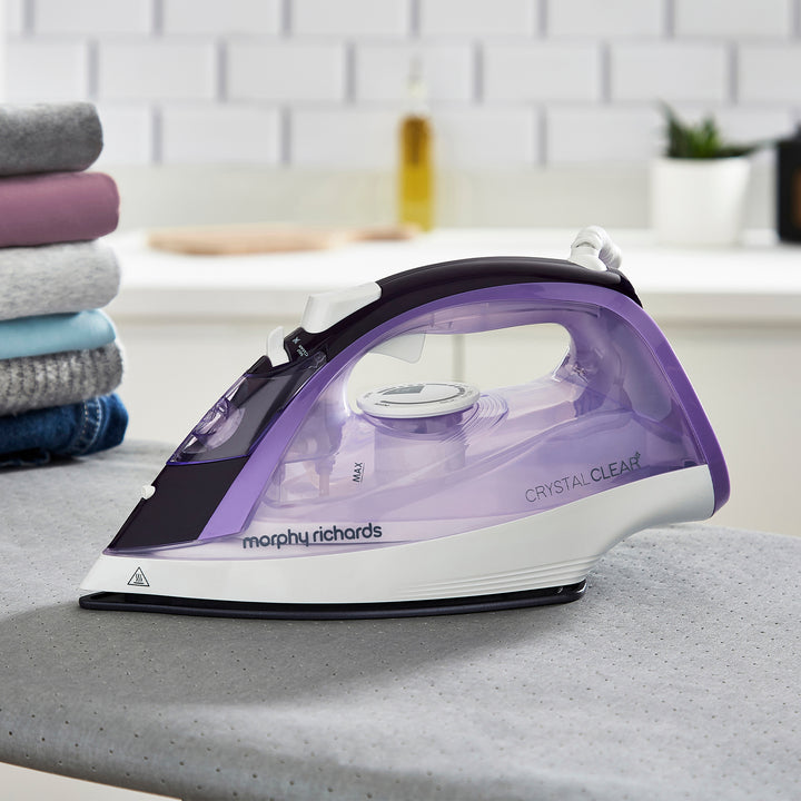 Crystal Clear Steam Iron Purple