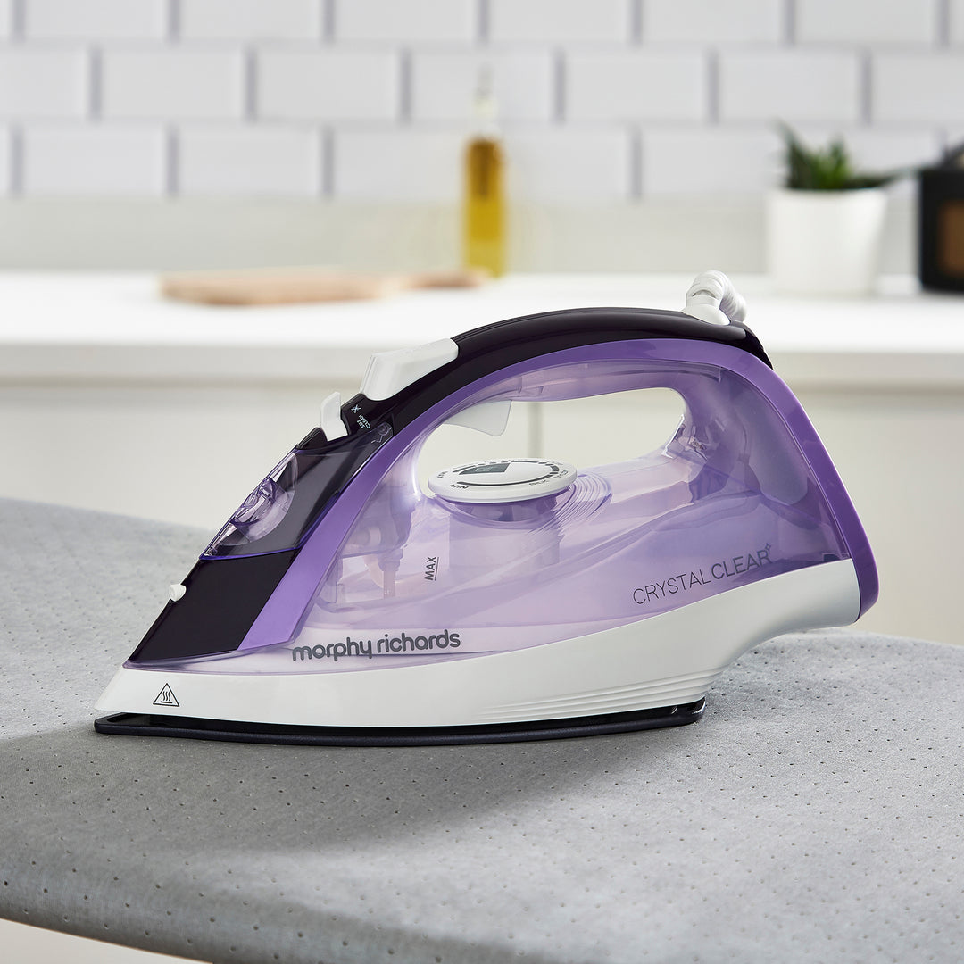 Crystal Clear Steam Iron Purple