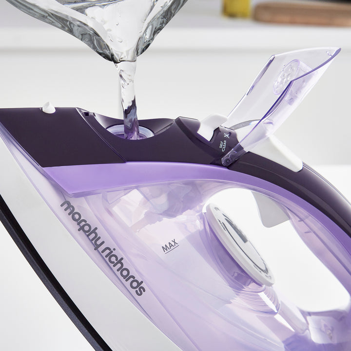 Crystal Clear Steam Iron Purple