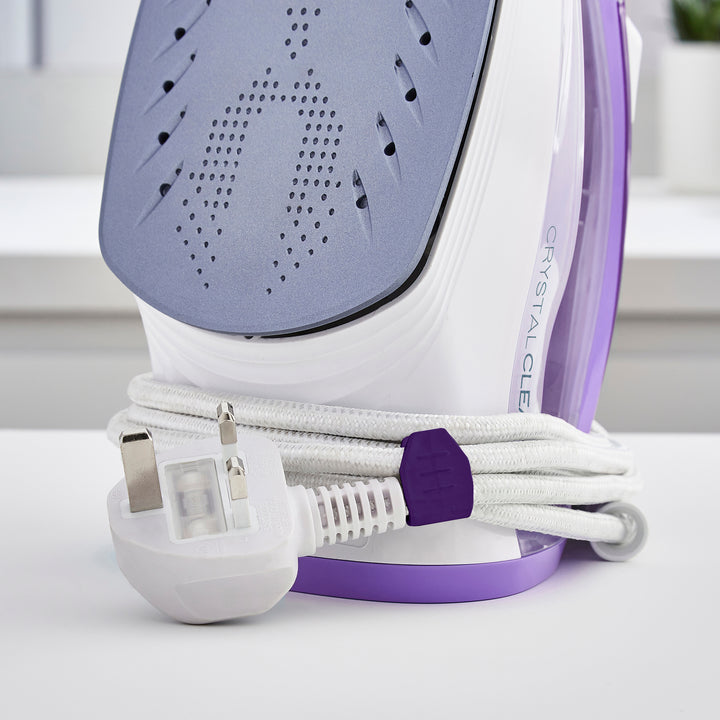 Crystal Clear Steam Iron Purple