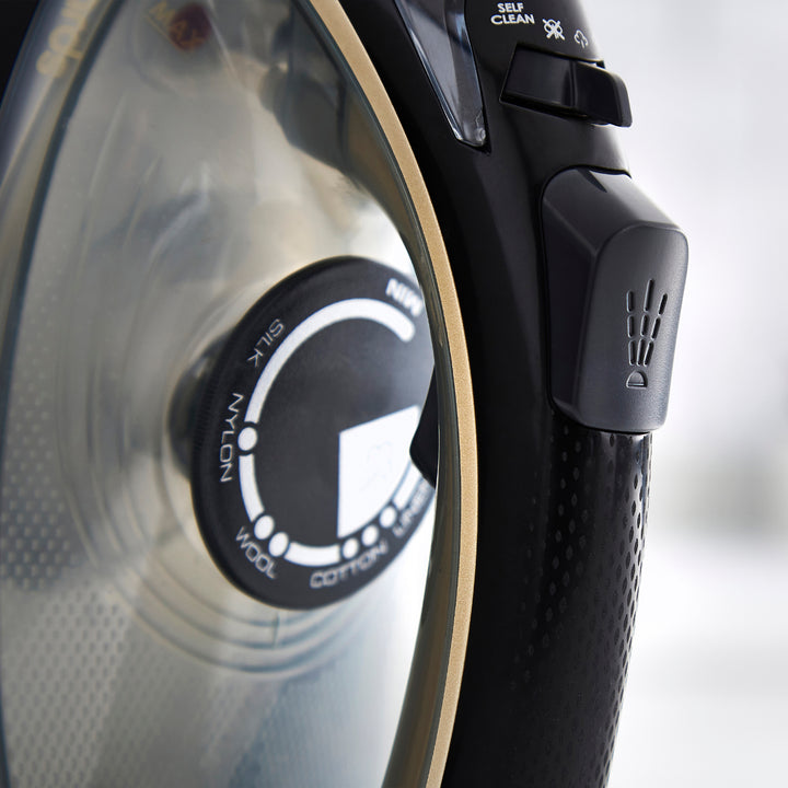 Crystal Clear Steam Iron Gold