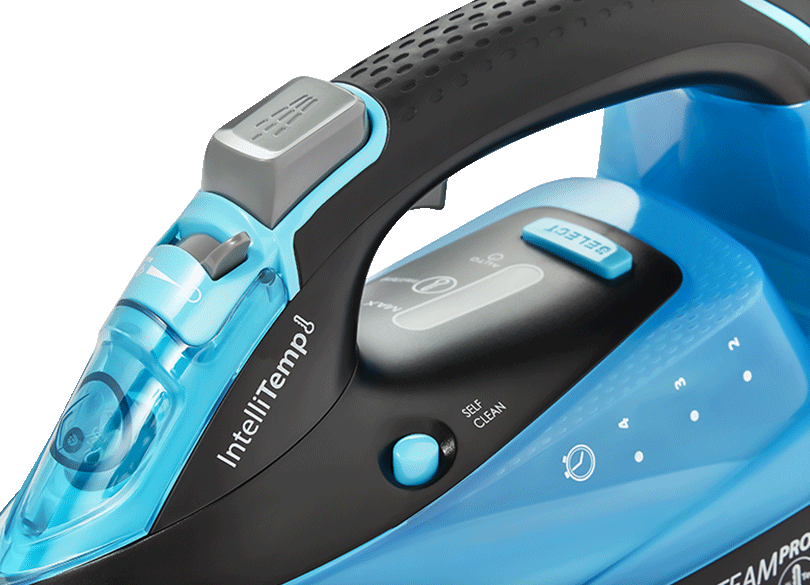Fier de calcat Morphy Richards TurboSteam Pro IntelliTemp 303210, 3100W, 40g/min, 200 g debit abur continuu, capacitate rezervor 380 ml, cablu alimentare 3 m, Albastru