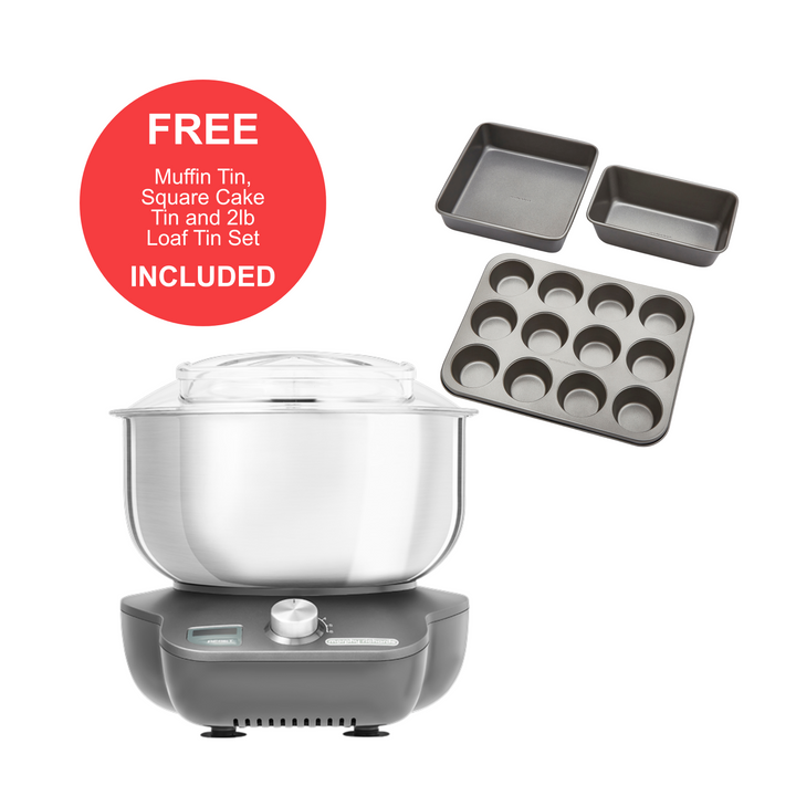 MixStar Compact Stand Mixer & Muffin Tin, Square Cake Tin and 2lb Loaf Tin Set